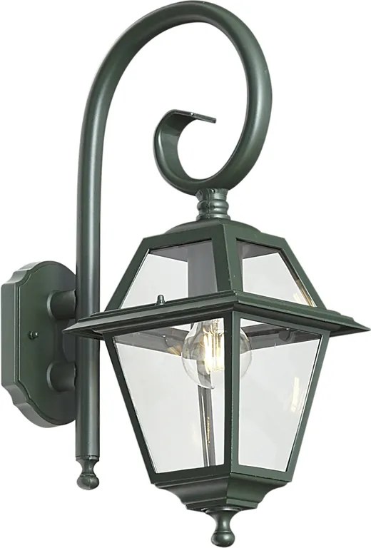 Felinar clasic de perete pentru exterior verde închis IP44 - Berta