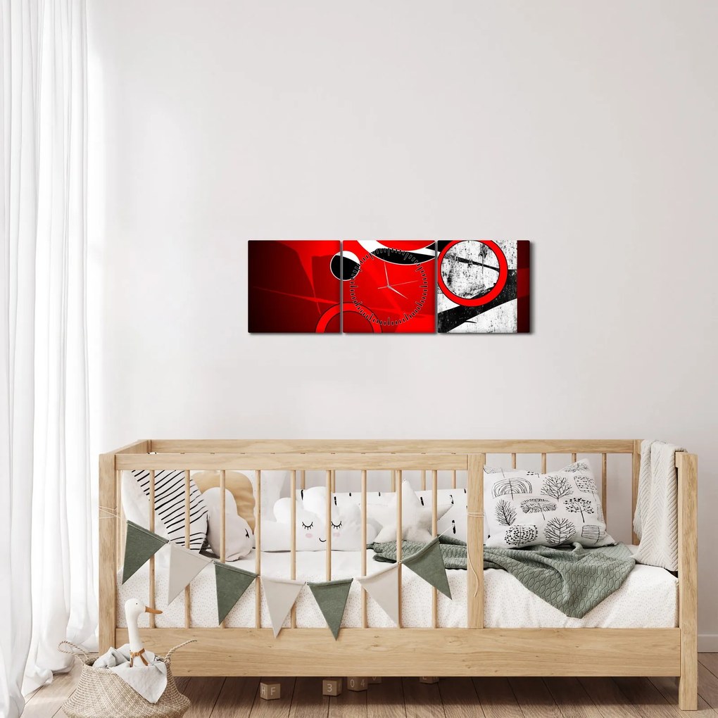 Tablou cu abstracție (cu ceas) (90x30 cm)