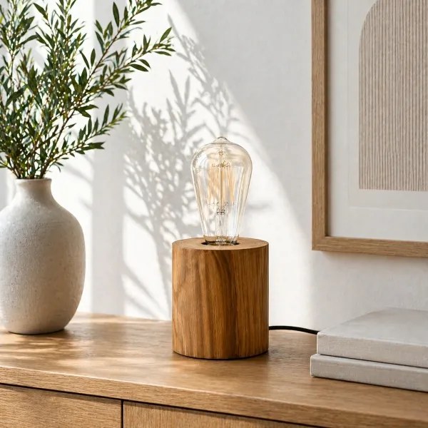 Brilliant - Lampă de masă WOODRA 1xE27/20W/230V din pin