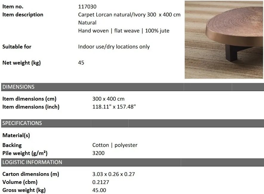 Covor design LUX tesut manual Lorcan 300x400cm