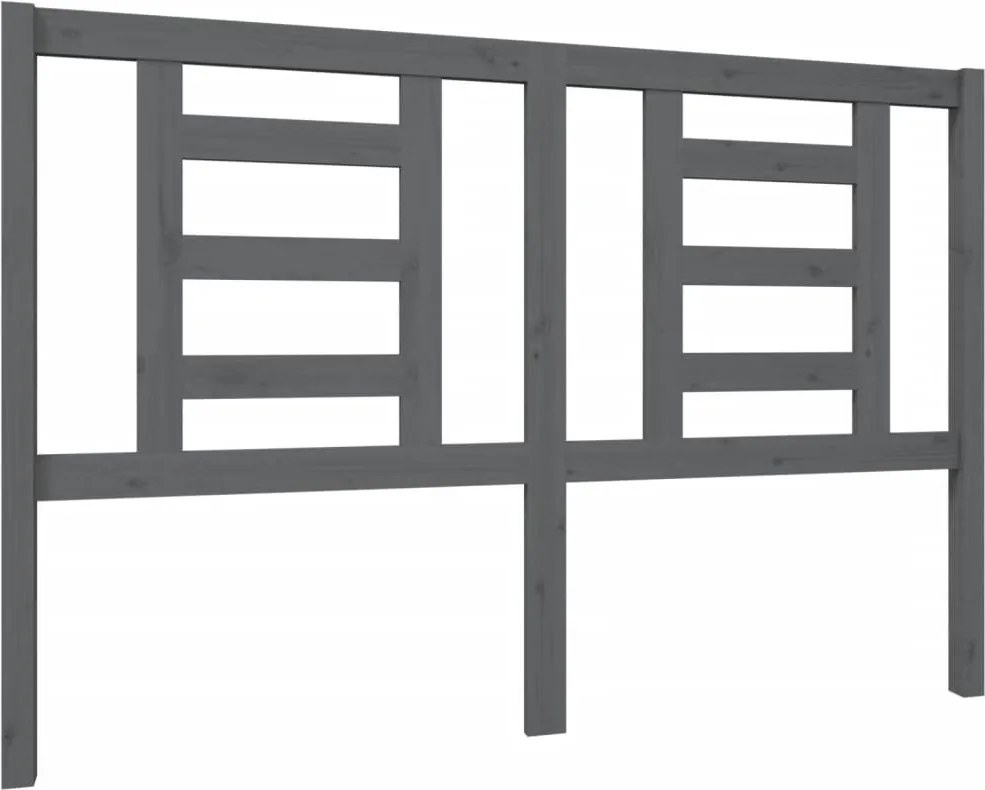 vidaXL Tăblie de pat, gri, 146x4x100 cm, lemn masiv de pin