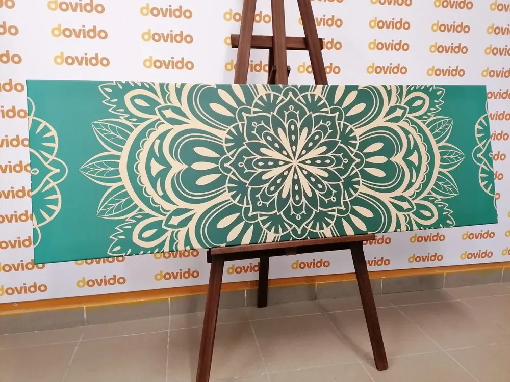 Tablou Mandala pe un fundal turcoaz