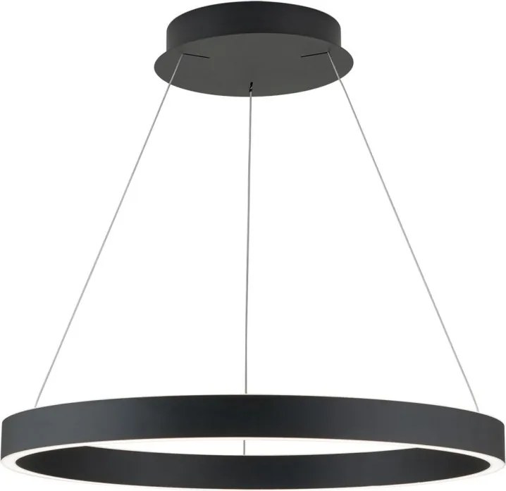Lustra LED circulara iluminat sus si jos KOLK negru 60cm