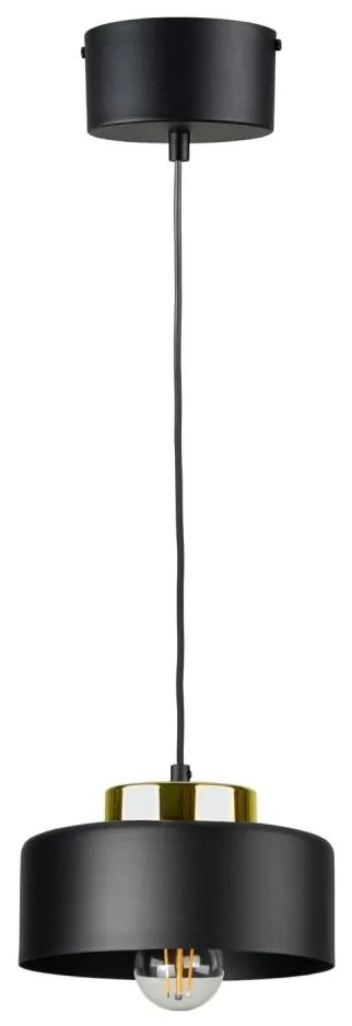 Lampă suspendată pe cablu IGNIA 1xE27/60W/230V negru/auriu