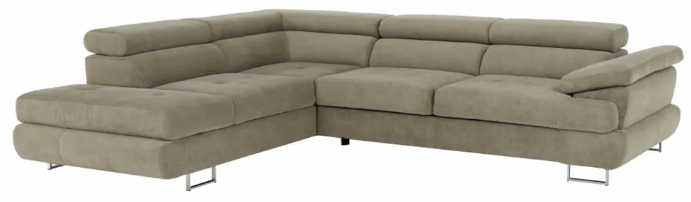 Colţar, material textil melir gri deschis, model stânga, BUTON P