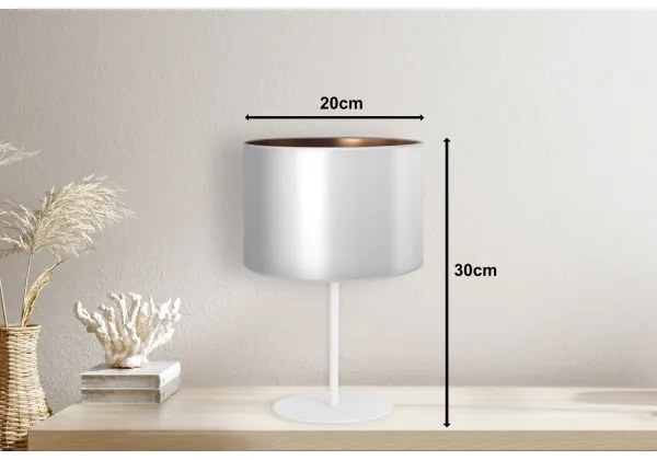 Lampă de masă Duolla CANNES 1xE14/15W/230V d. 20 cm argintiu/cupru/alb