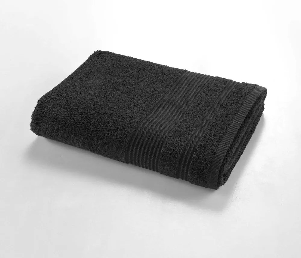 Prosop negru din bumbac din frotir 70x130 cm Tendresse – douceur d'intérieur