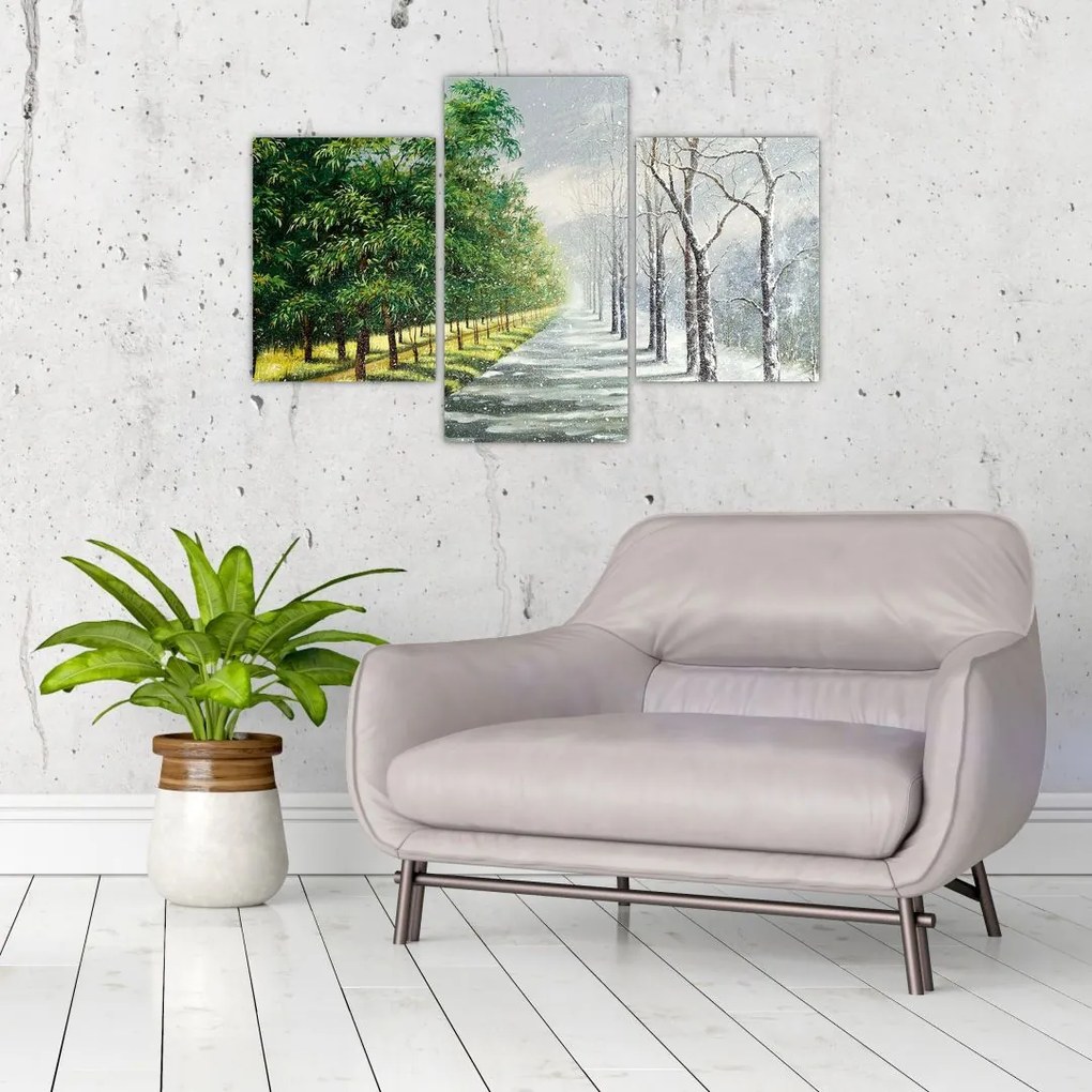 Tablou - Iarna versus vara (90x60 cm)