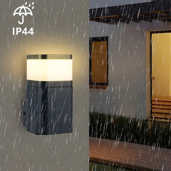 Brilagi - Aplică de exterior PILLAR cu priză Schuko, 1xG9/11W/230V, IP44, antracit