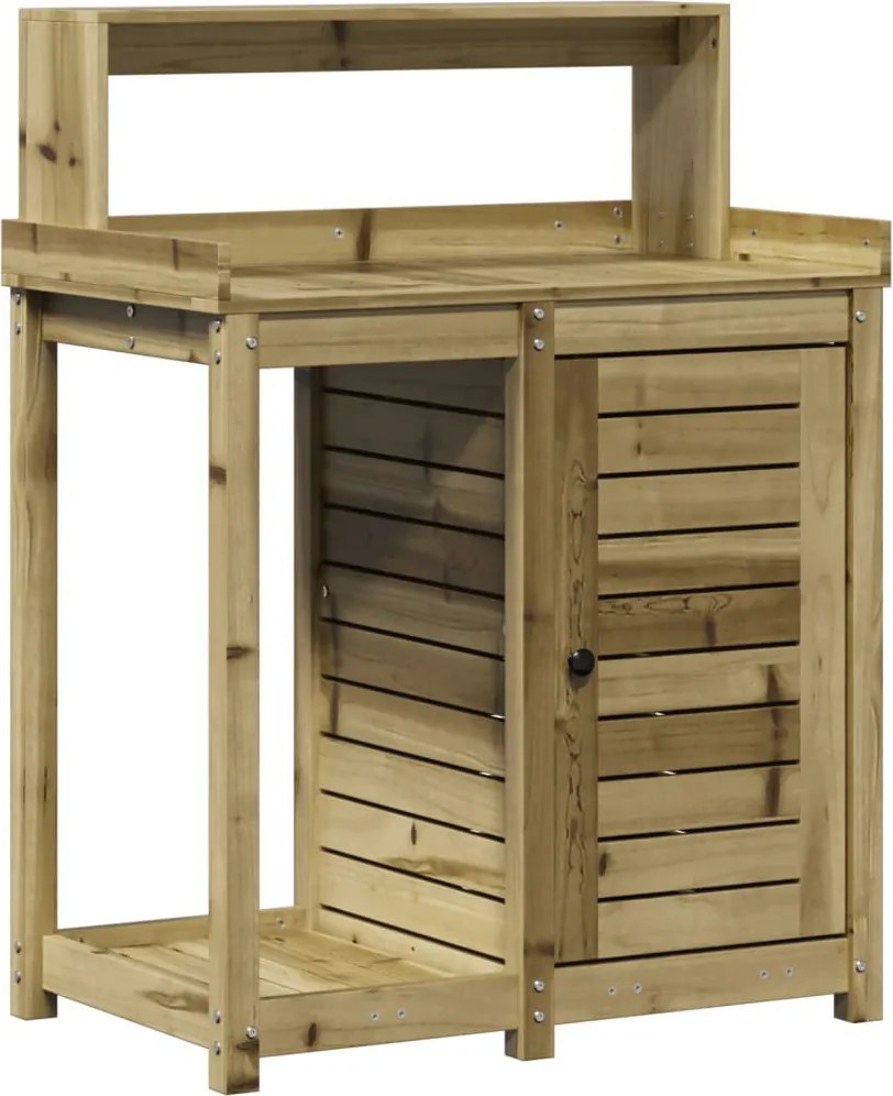 vidaXL Masă de plantare cu rafturi, 82,5x50x109,5 cm, lemn pin tratat