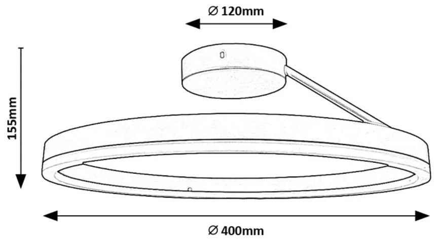Lustra LED aplicata design circular Isaure, 40cm
