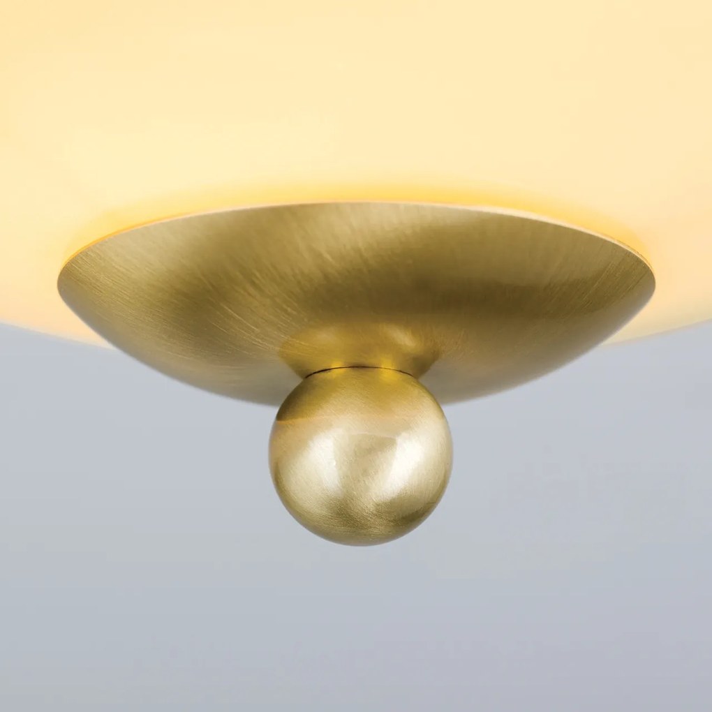 Plafoniera clasica Landhaus 21cm alama satin/ sticla champagne decor albastru