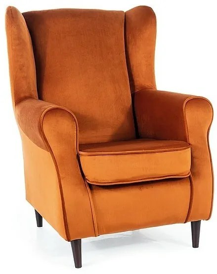 Fotoliu Baron velvet cinnamon/wenge Blu4215