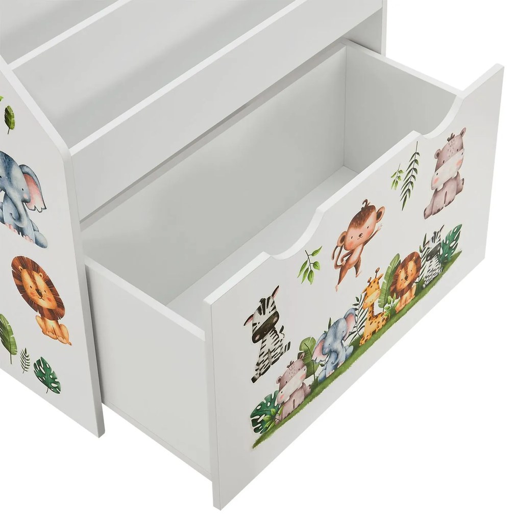 Jusky Bibliotecă din lemn pentru copii - alb