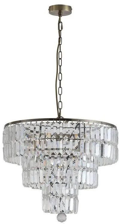 Lustra metal alama antic, cristal transparent Empire 5L