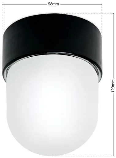 Orion - Lampă de tavan OSTIA, 1xE27/40W/230V, Ø 9,8 cm, neagră