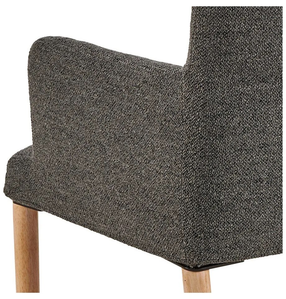 Scaun de sufragerie gri cu cotiere tapițat Zoe – Actona