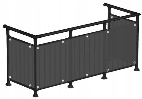 Paravan pentru balcon 0,9x5 DARK GREY PE Guard
