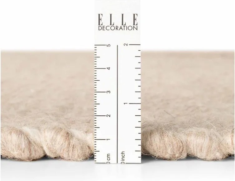 Covor bej țesut manual rotund din lână ø 160 cm Lyon Beans – Elle Decoration