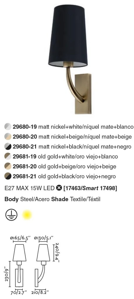 Aplica de perete eleganta design clasic REM auriu/bej
