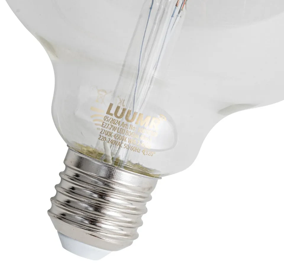 Set 5 becuri Becuri LED inteligente E27 reglabile G125 transparente 7W 806lm 2700-6500K