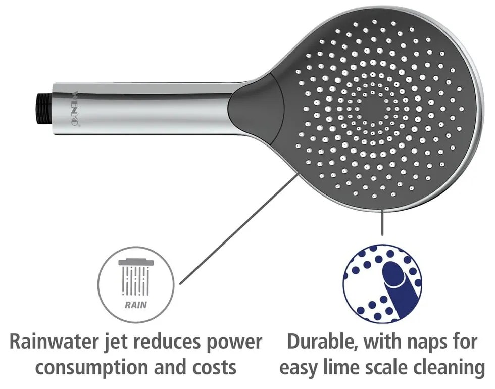 Cap de duș ø 12 cm Water Saving – Wenko