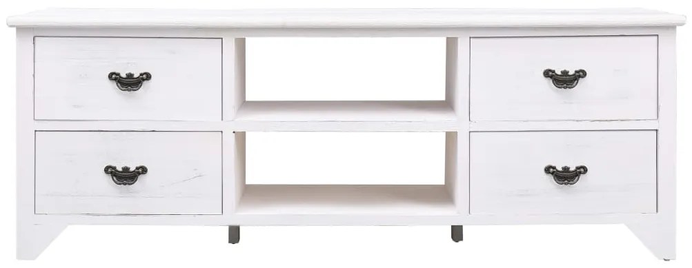 284122 vidaXL Comodă TV, alb antichizat, 115 x 30 x 40 cm, lemn