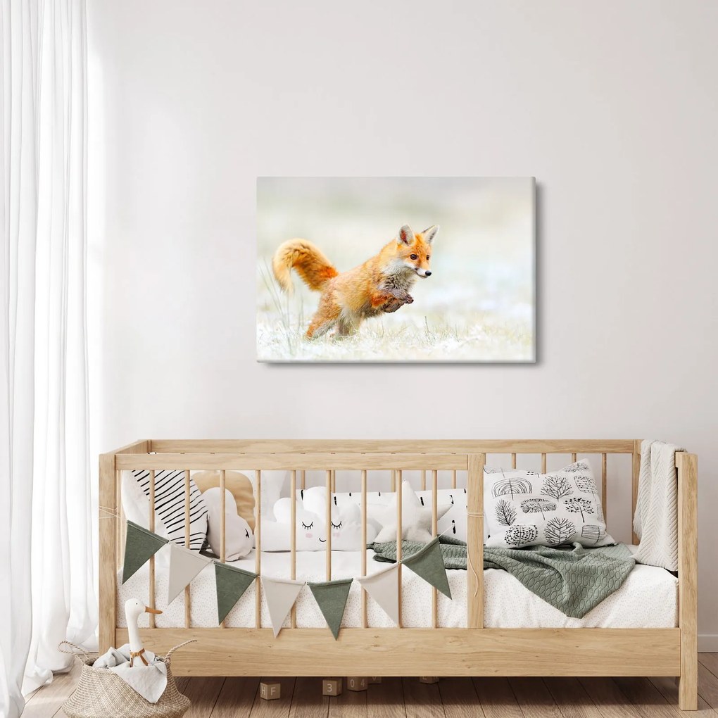 Tablou - Vulpe care sare (90x60 cm)