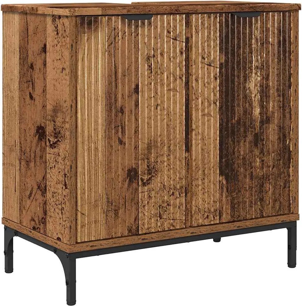 vidaXL Dulap pentru Chiuveta de Baie Lemn Vechi 60,5 x 33,5 x 61 cm