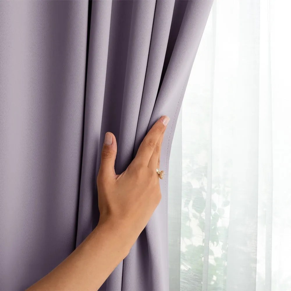 Draperie roz prăfuit dimout (semi-opacă) 140x175 cm Kierra – Restilo