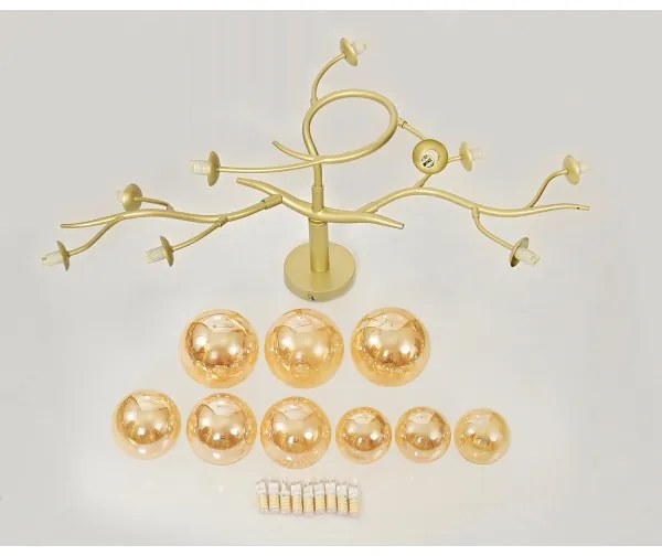 Lustră LED aplicată Brilagi MISTEL 9xG9/3W/230V auriu