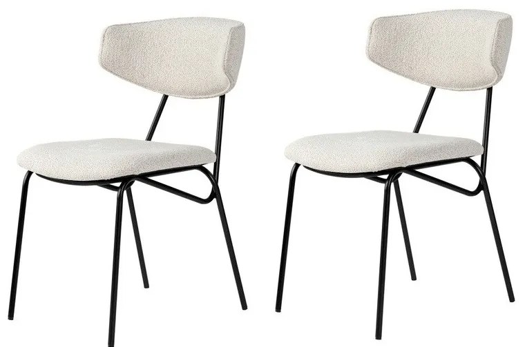 Set de scaune de sufragerie Nancy White and Black,2 buc.