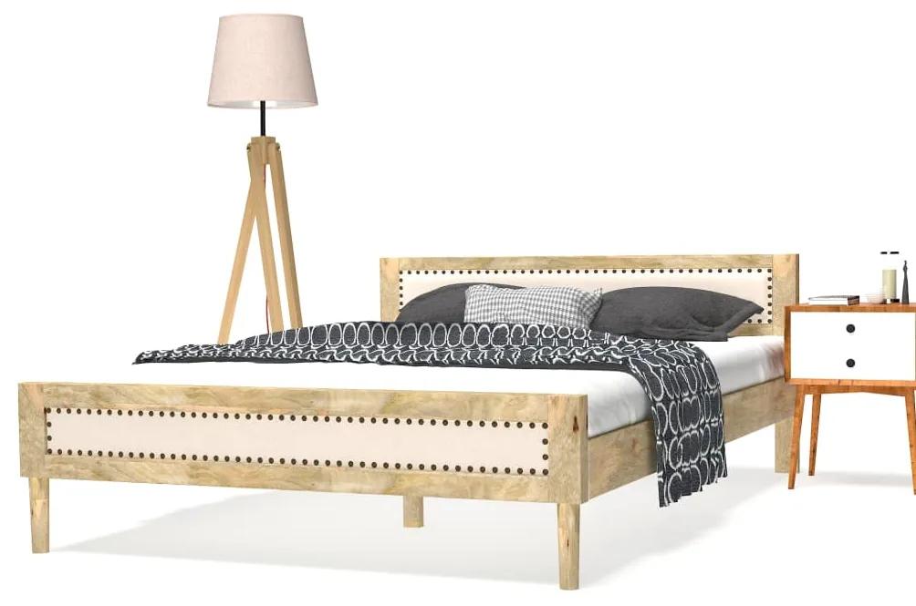 245141 vidaXL Cadru de pat din lemn masiv de mango, 140 x 200 cm