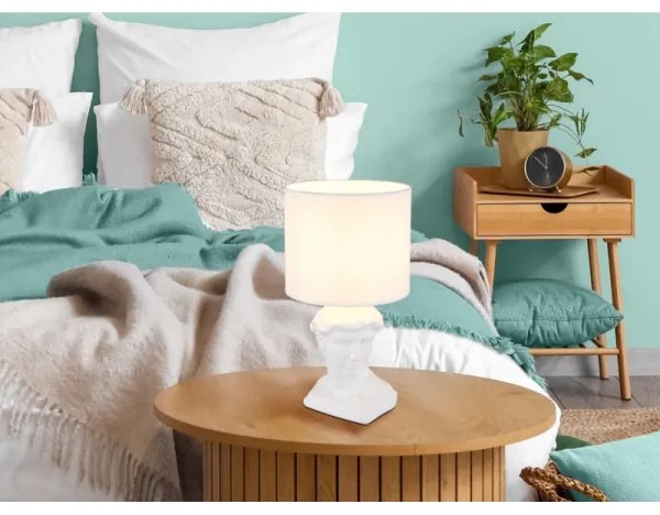 Lampă de masă Globo 21732W HERMES 1xE14/40W/230V alb