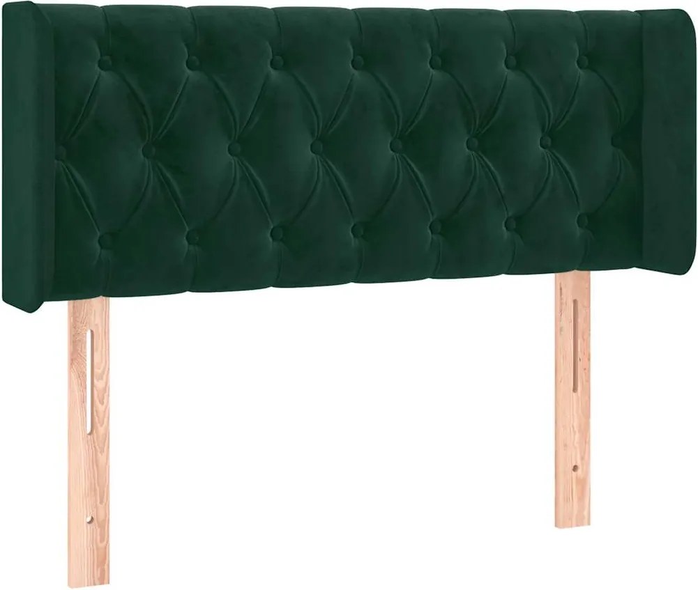 vidaXL Tăblie pat cu aripioare verde închis 93x16x78/88 cm catifea