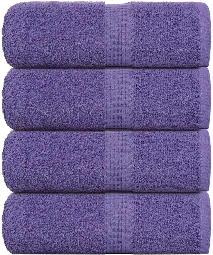 vidaXL Prosoape de baie, FROGN, 4 buc., violet, 30x30 cm, 360 g/m²