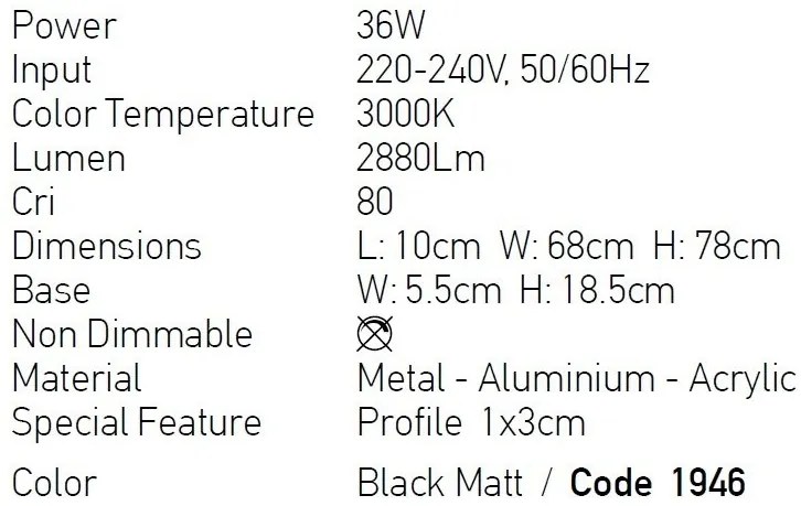 Aplica de perete LED design liniar ambiental Wall Lamp