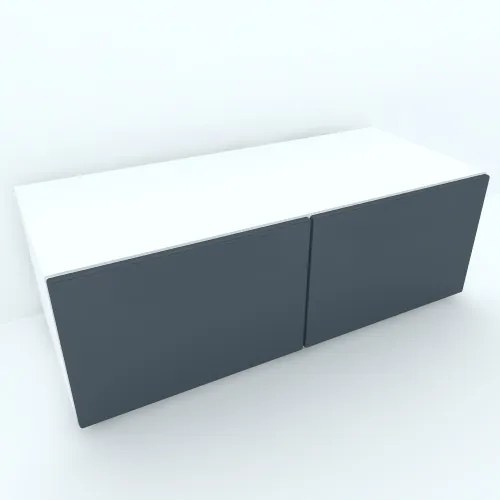 Armonia Comoda alba cu 2 usi cu sistem &quot;PUSH TO OPEN&quot; fronturi MDF Gri