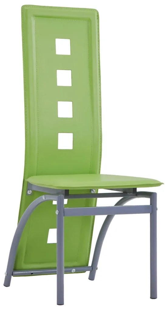 281718 vidaXL Scaune de bucătărie, 4 buc., verde, piele ecologică