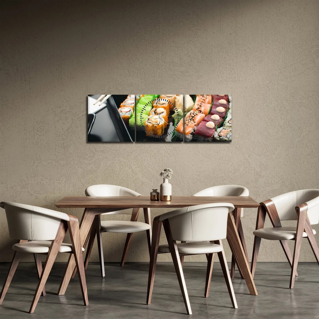 Tablou - Sushi (cu ceas) (90x30 cm)