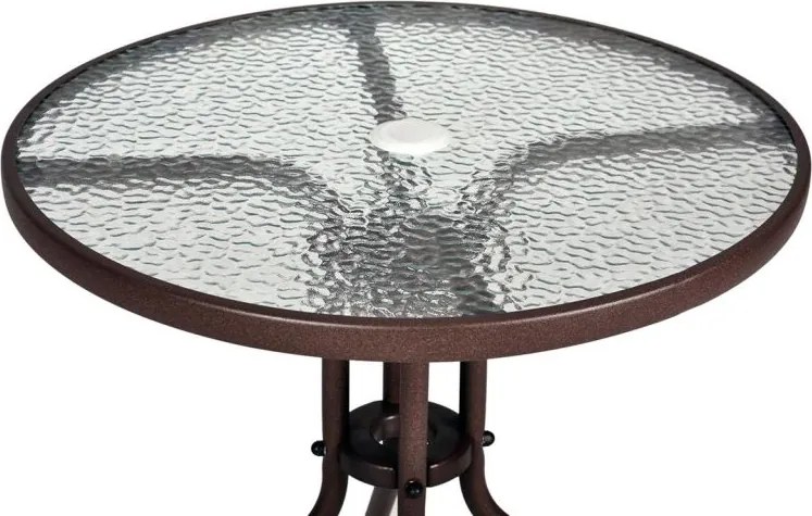 Set balcon grădină, polyrattan, 2 scaune + masă din sticlă