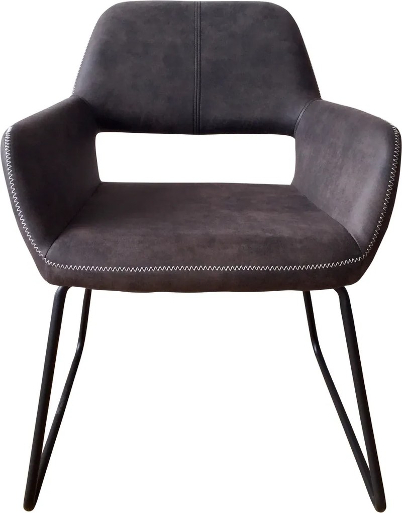 Set de 2 scaune, design retro Mustang, microfibra gri antic A-39795 VC