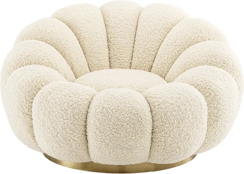 Fotoliu pivotant design elegant Mello, Faux shearling