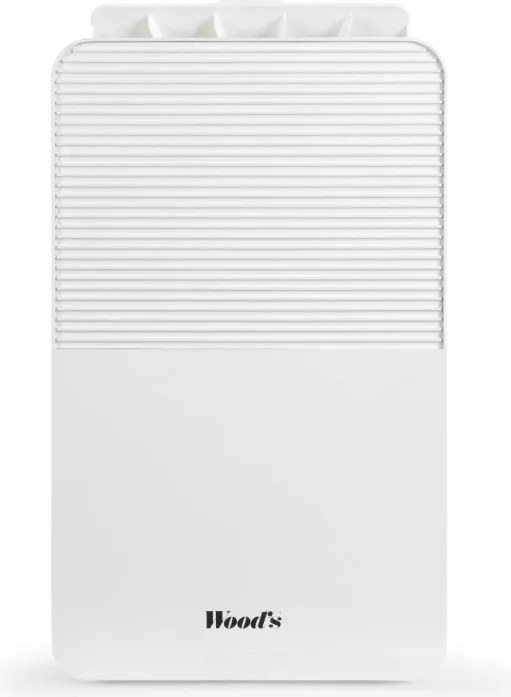 Dezumidificator de aer Woods MDK13, 2 viteze, Pana la 60 m², Potrivit si pentru baie, 108 m³, 12 l/24 h, hidrostat, 44 dB, IPX1, Alb