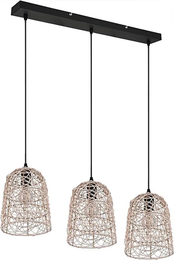 Reality - Lustră suspendată pe cablu LOVIS, 3xE27/40W/230V, negru