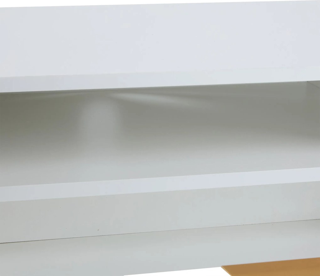 Suport TV modern cu model fagure, multiple funcții de depozitare, 180x40x41 cm, Alb