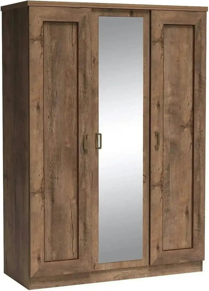Dulap TEDY Typ T15, stejar lefkas, PAL melaminat, cu 3 usi, 135x57x190