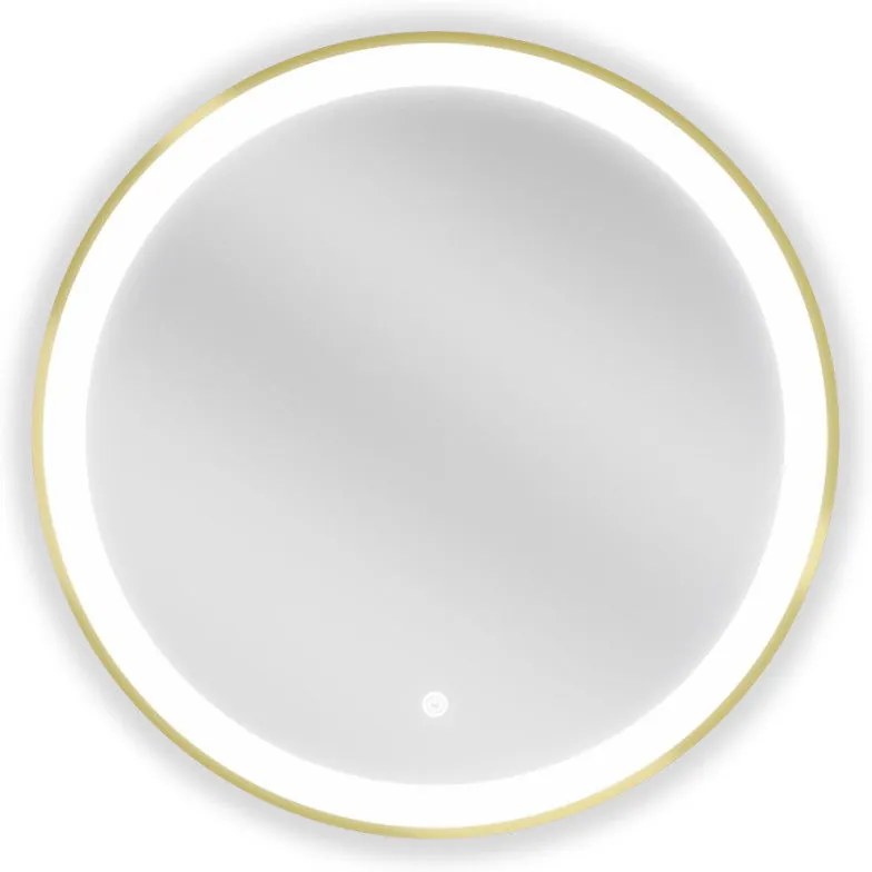 Mexen Esso oglindă baie iluminată, rotundă 60 cm, LED 6000K, anti-aburire, cadru auriu - 9825-060-060-611-50