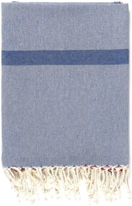 Prosop de plajă Kate Louise Cotton Collection Line, 100 x 180 cm, albastru-gri-roz