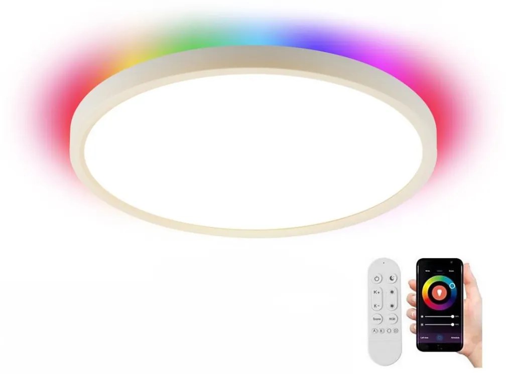 Plafonieră LED RGB dimabilă Immax NEO 07169-W60 TUDO 65W/230V Wi-Fi Tuya + telecomandă